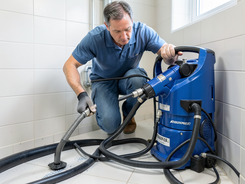 Heavy duty drain clearing for high traffic bathroo